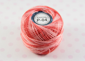 Пряжа Ирис меланж 100% хлопок 10г 82м Р-04 розовый-бежевый