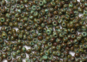 Бисер Чехия круглый 10/0 50г 69130 зеленый травертин